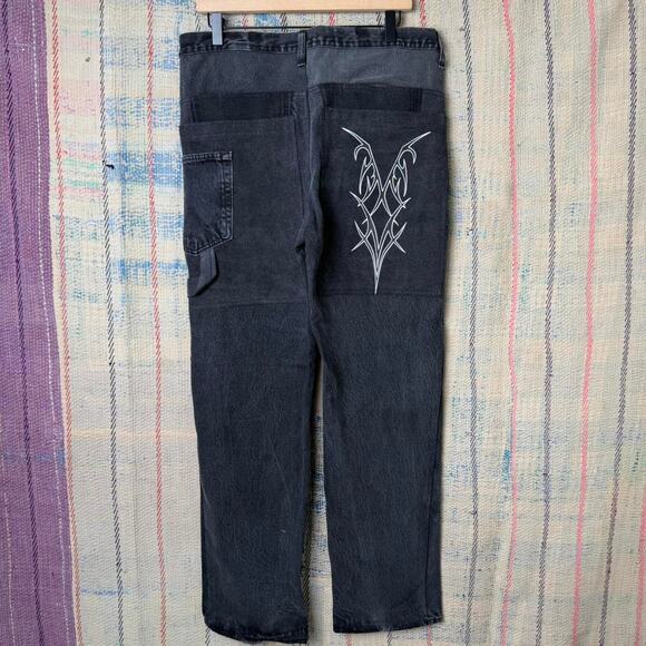 Reworked custom wide leg denim size 36 x 31 - Picture 1 of 6